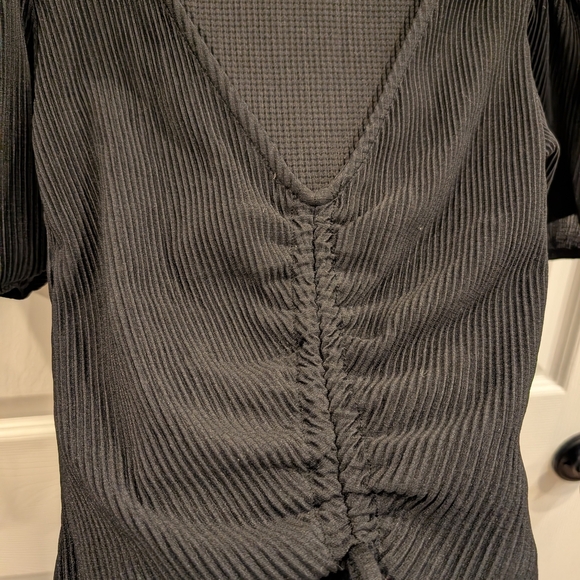 Zara Black Ruched Crop Top - Picture 6 of 9